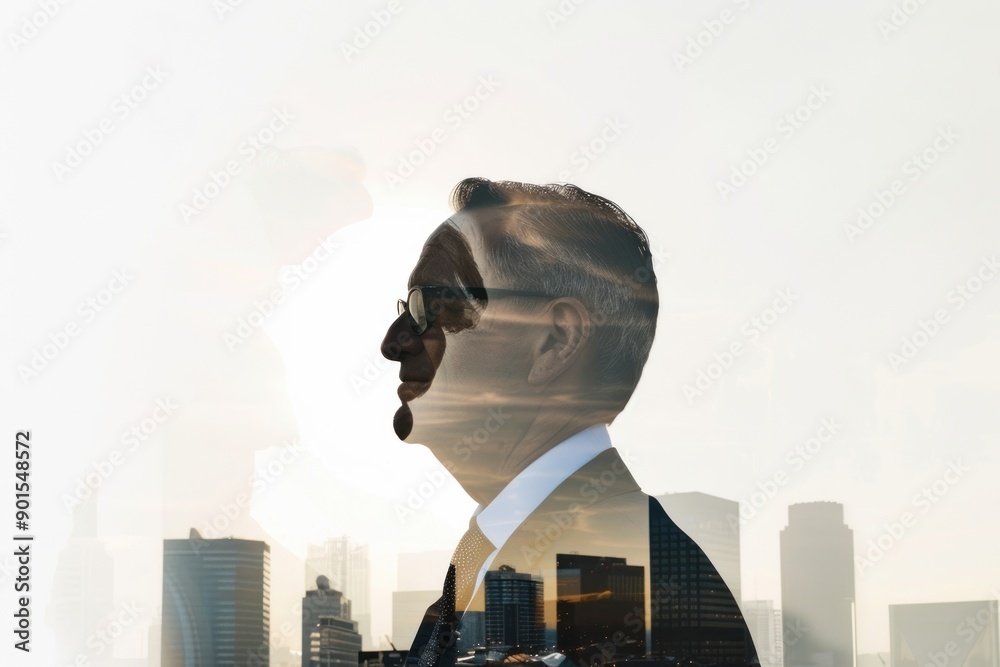 Sticker Businessman europe portrait architecture photography.