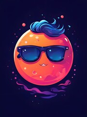 planet with sunglasses on