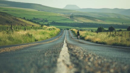 Women's road cycling for training, competition, and championship. Exercise, sports, and triathlon with female cyclist cycling rapidly for freedom, exercise, and motion blur.