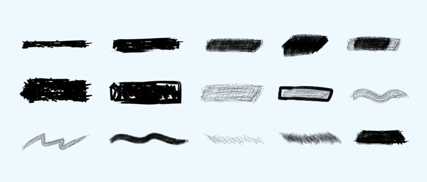 Paint brush stroke. Black paint. Ink vector. Mascara strip. Abstract doodle deawing. Isolated on white background
