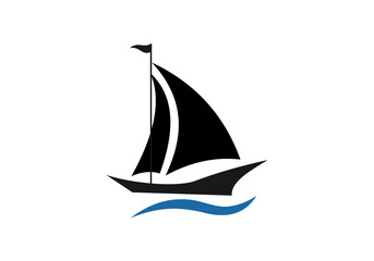 sailboat icon logo template vector illustration cruise business icon