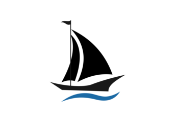 sailboat icon logo template vector illustration cruise business icon