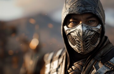 Mortal Kombat Character in Hooded Mask