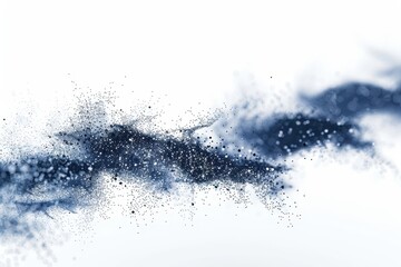 Abstract digital art featuring dynamic blue and black particles on a white background, creating a sense of motion and energy in the image.