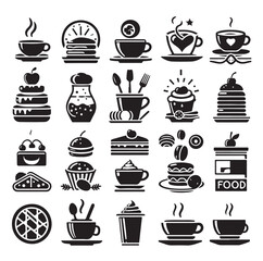 restaurant icon, food and drink, Set of cafe icons, vector illustration icon design 
