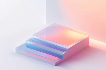 Abstract pastel-colored geometric shapes with gradient lighting and soft shadows, creating a modern and minimal visual composition.