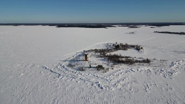 Tasku island in Raahe at winter time.
