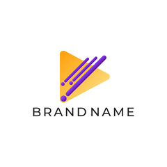 ILLUSTRATION TRIANGLE SIMPLE  ORANGE PURPLE COLOR LOGO ICON MODERN SIMPLE TEMPLATE ELEMENT DESIGN VECTOR