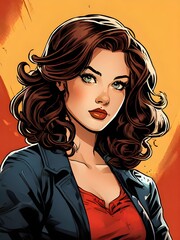 portrait of a woman in comic style 