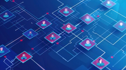 Fototapeta premium Organization Chart with Hierarchy Structure of Employees in Company