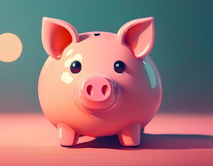 Cute Minimalist Piggy Bank Illustration Adorable and Simple Savings Concept