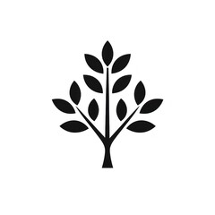 Obraz premium Plant logo icon silhouette leaf pattern.