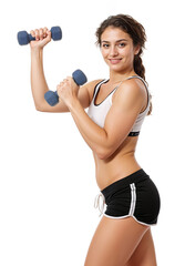 Fototapeta premium woman exercising with dumbbells