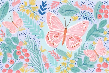 Naklejka premium Butterfly pattern insect art.