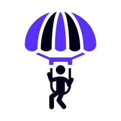 Parachutist flat icon, front view