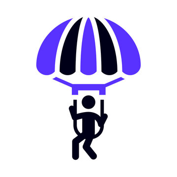recommend clip art: Parachutist flat icon, front view