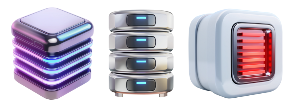 3D icon - Data Center icon-3, on isolated transparent background