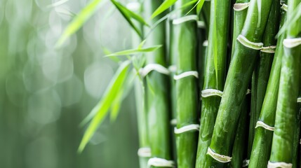 Fototapeta premium Bamboo shoots arranged in a zeninspired layout, Bamboo shoots, Calm, natural