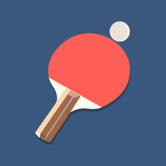 Ping pong paddle and ball, vector design eps 10