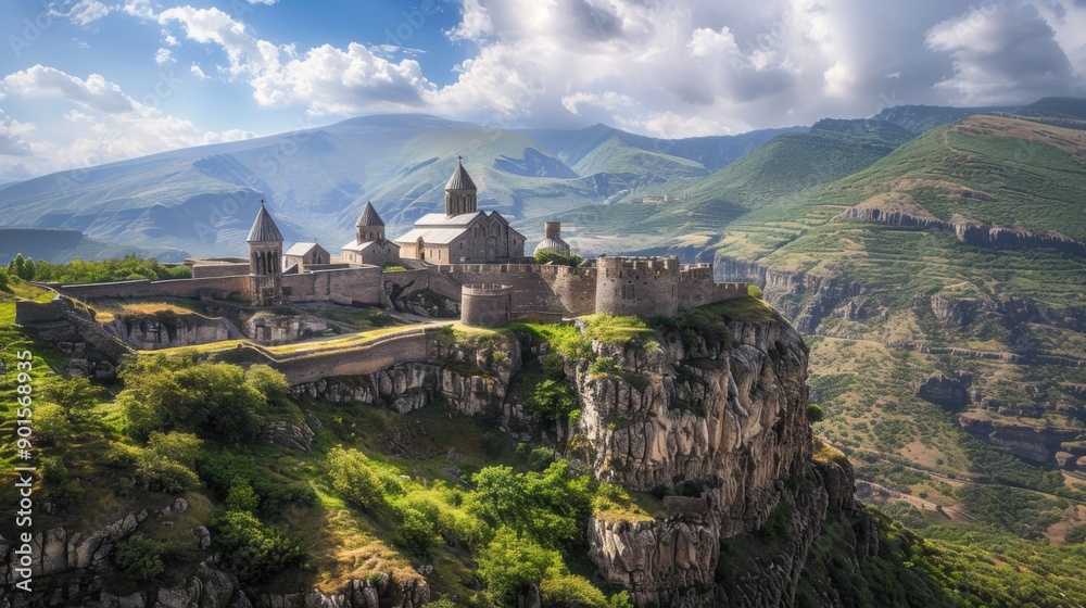 Wall mural Monastery in Armenia: Exploring the Ancient Tatev Monastery and Castle