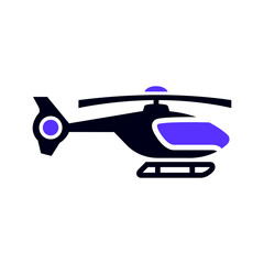 Helicopter transport flat icon, side view