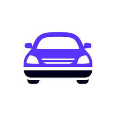 Car transport flat icon, front view
