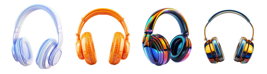 3D icon - Headphones icon, on isolated transparent background