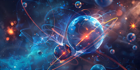 Obraz premium Planets in the universe symbolizing peace and development. A fantastic illustration for the World Day of Science for Peace and Development, November 10