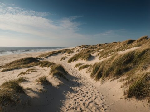 Dune beach on the island of Sylt, Schleswig-Holstein, Germany.