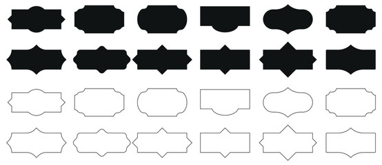 Obraz premium Vintage banners, shapes, labels, frames set vector. Editable stroke.