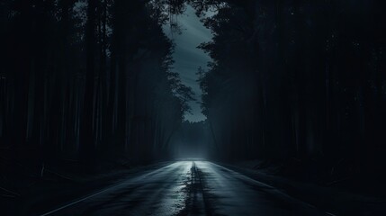 Obraz premium A dark road leading into the distance