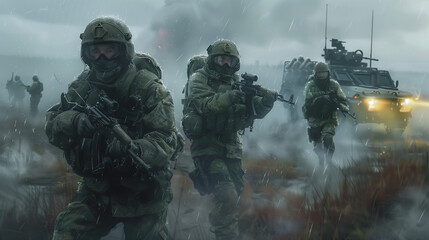Fototapeta premium military training combat