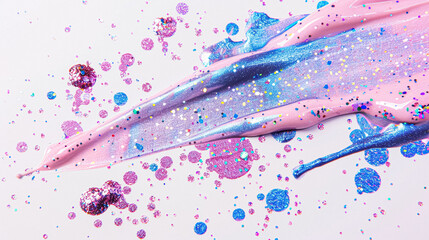 Fototapeta premium Beauty product and cosmetics texture, makeup shimmer glitter, blush eyeshadow powder as abstract luxury cosmetic background art