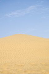 Sam Sand dunes in Thar Desert, grainy sand, Texture, Pattern, Background, Jaisalmer, Rajasthan, India, Asia.