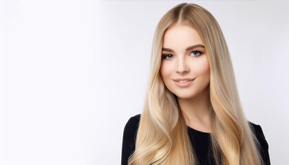 綺麗で長い金髪の外国人女性
