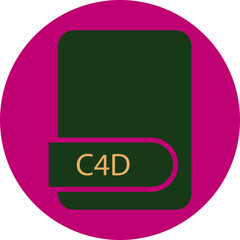 C4D File format icon circular shape