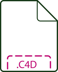 C4D File icon deep rounded outline