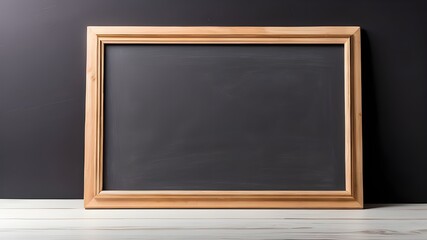 Perfect for a design mockup, this empty chalkboard with a wooden frame is isolated on a white backdrop.