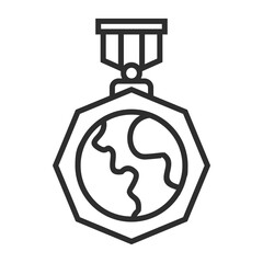 Badge outline icon, editable vector illustration and transparent graphic element. Isolated on white background