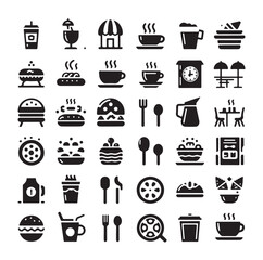restaurant icon, food and drink, Set of cafe icons, vector illustration icon design 
