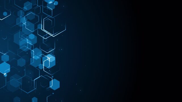 Technology tunnel digital business corporate abstract particles hex presentation broadcast background loop