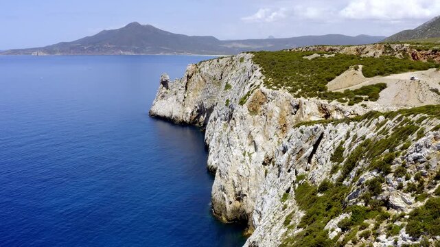 Aerial, Coastline Punta Su Zippiri, Sardinia, Italy
