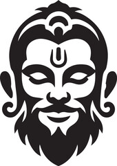  statue hindu god vector silhouette illustrator logo