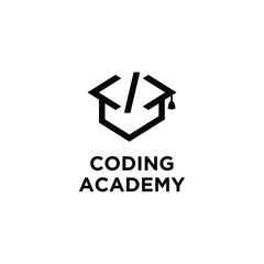 Academy coding logo icon vector