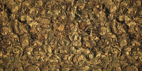 Texture of an old rough stone castle wall.