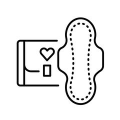 Menstrual eco pad line black icon. Sign for web page, mobile app, button, logo. Vector isolated button.