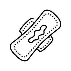 Menstrual pad line black icon. Sign for web page, mobile app, button, logo. Vector isolated button.