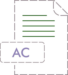 AC File format icon rounded dashed outline