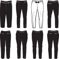 Skinny Jeans Artistic Silhouette Elements in Black