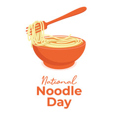 National Noodle Day vector design template good for celebration usage. National Noodle Day design. flat design. eps 10.